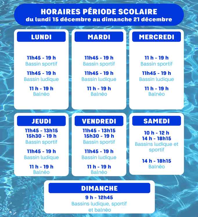 horaires scolaire - S51