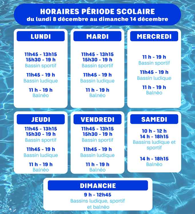 horaires scolaire - S50