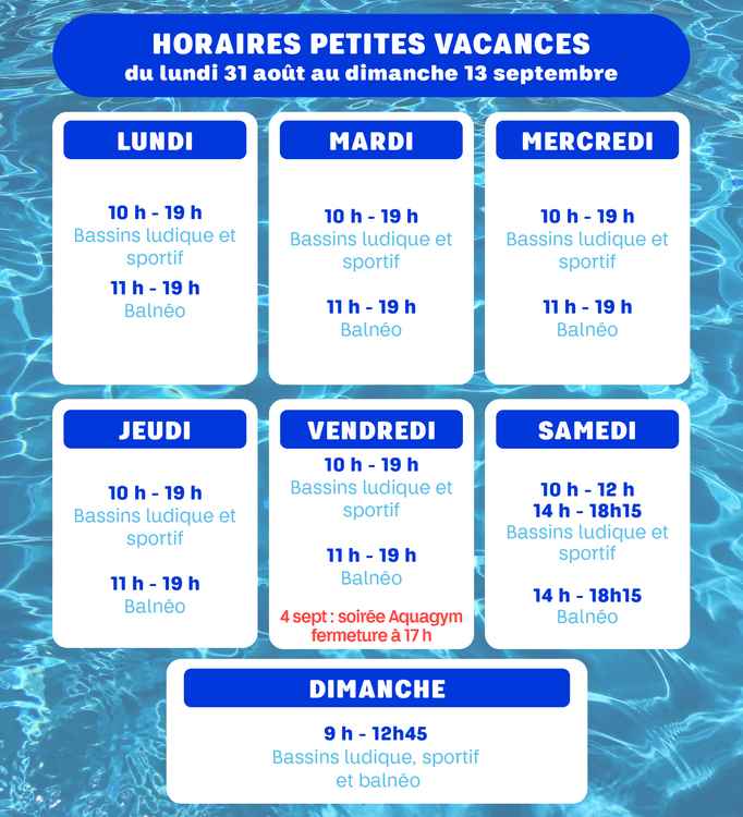 8 - horaires petites vacances rentrée 2026 portrait