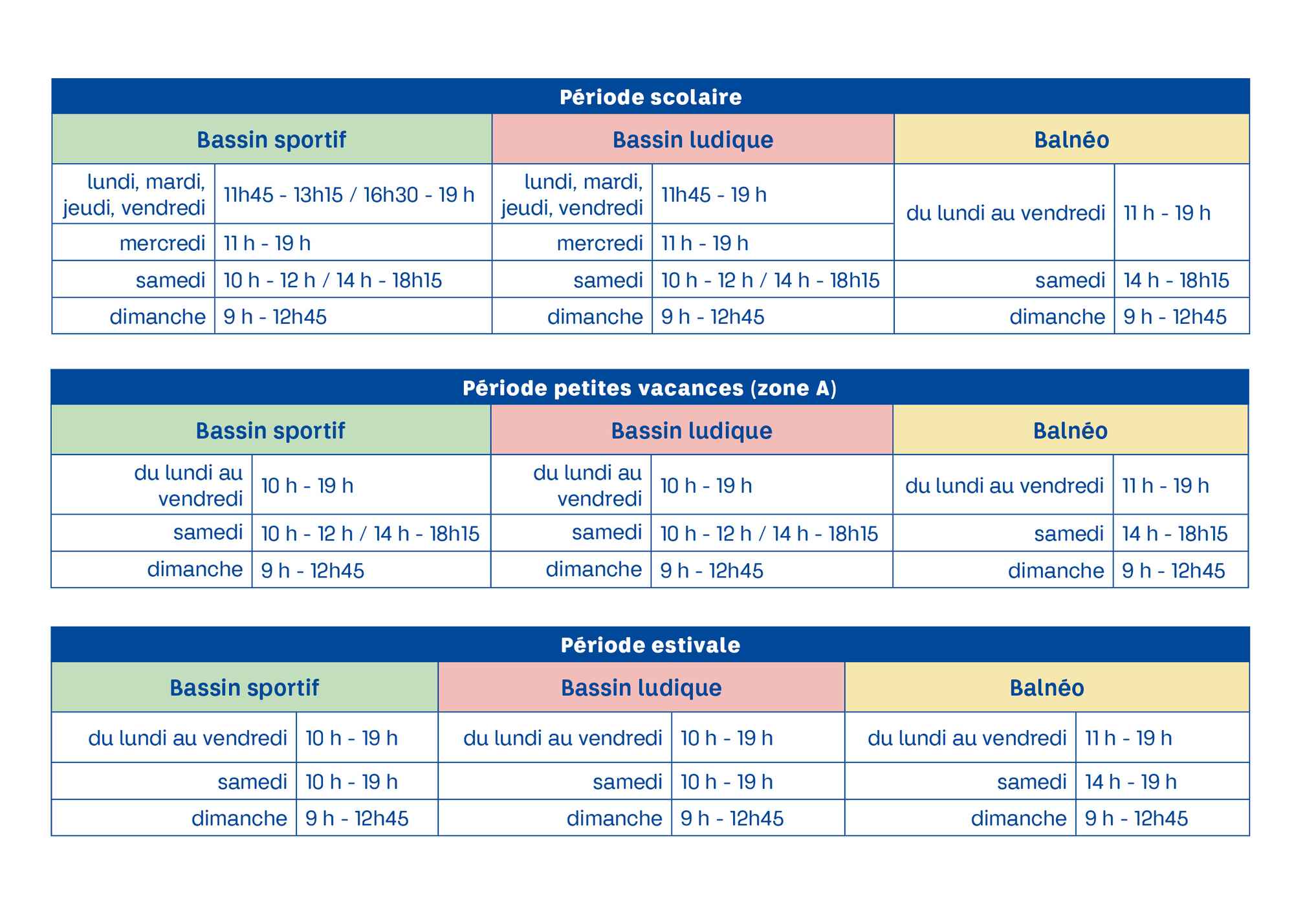 MAJ horaires site